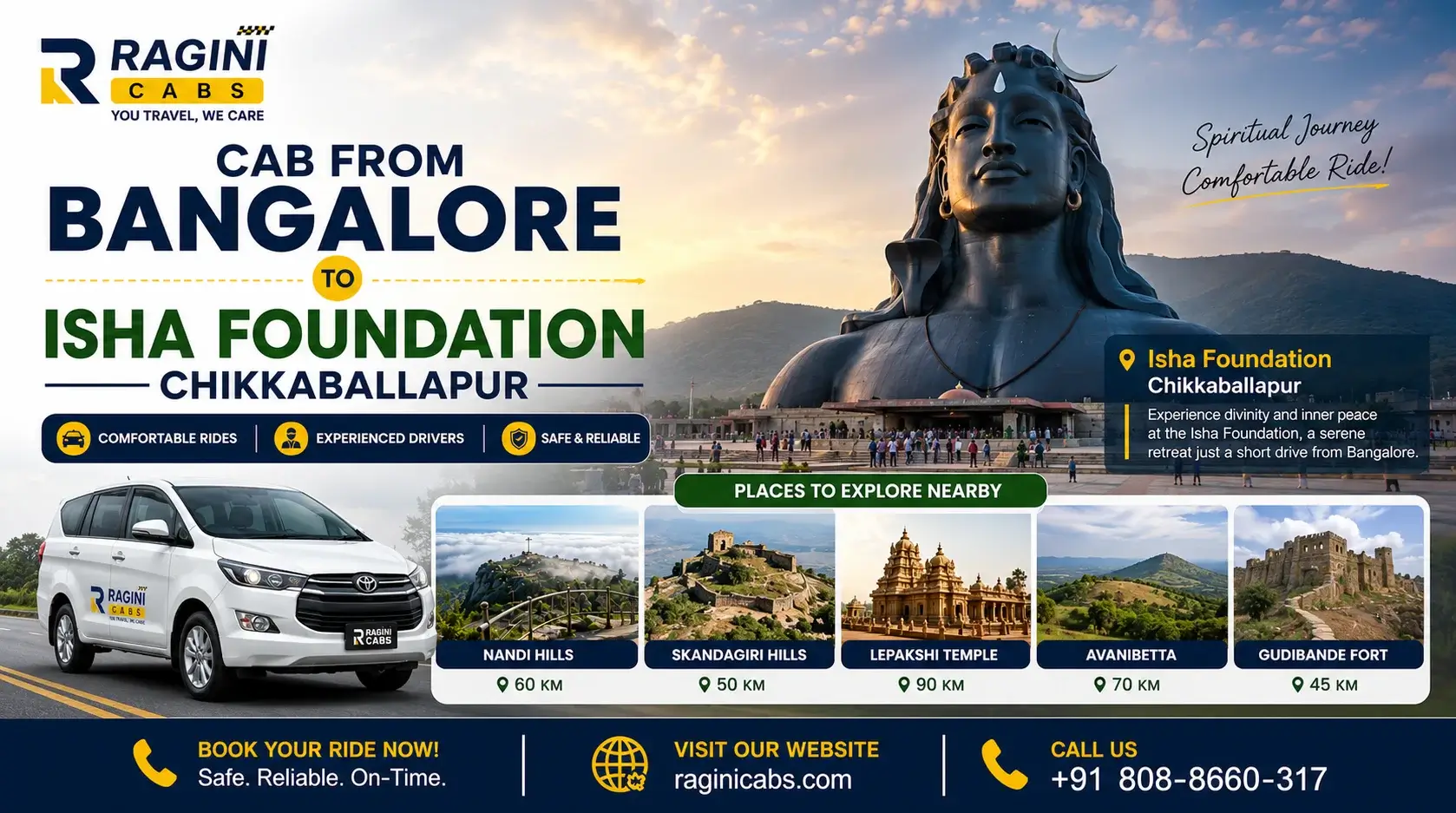 Cab from Bangalore to Isha Foundation Chikkaballapur
