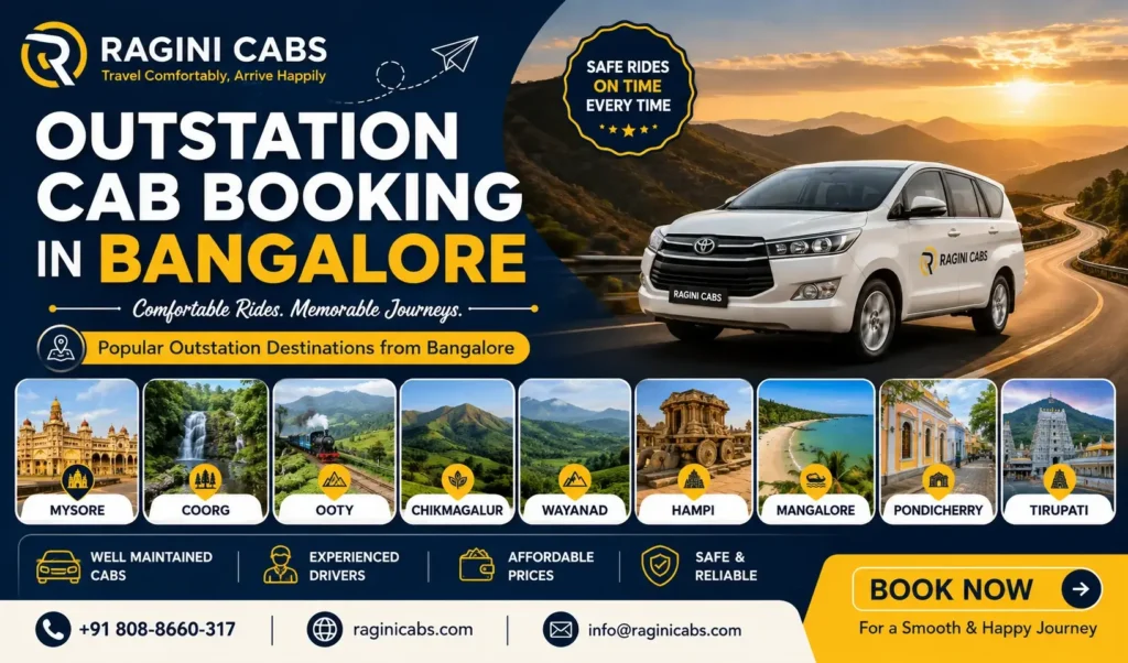Outstation cab booking in Bangalore Ragini Cabs sedan Innova