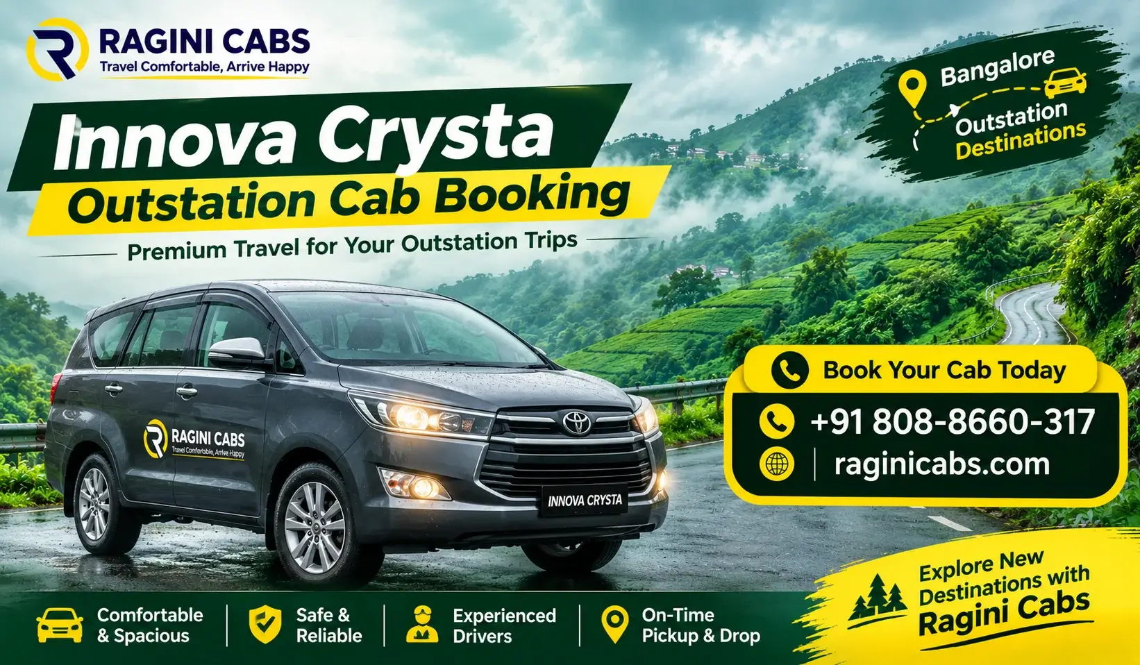 Innova Crysta Outstation Cab Booking Bangalore